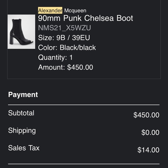 Alexander McQueen - Punk Calfskin Chelsea Boots - Bought from Neiman Marcus site - Picture 4 of 9